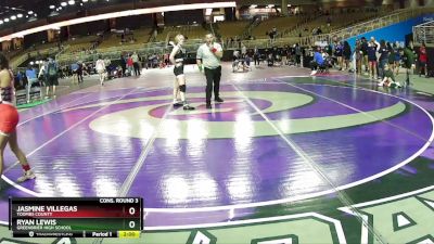 120 lbs Cons. Round 3 - Ryan Lewis, Greenbrier High School vs Jasmine Villegas, Toombs County