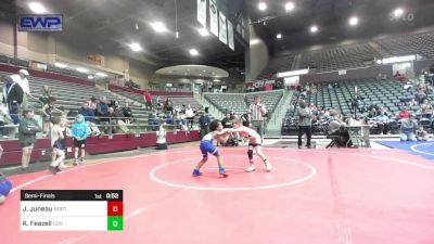 52 lbs Semifinal - Jaxton Juneau, North DeSoto Wrestling Academy vs Kaysen Feazell, Conway Wrestling Club