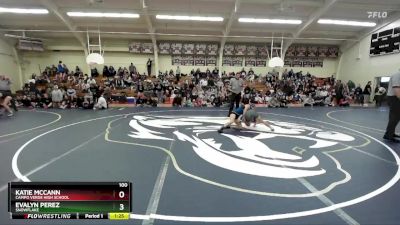 100 lbs Quarterfinal - Katie McCann, Campo Verde High School vs Evalyn Perez, Snowflake