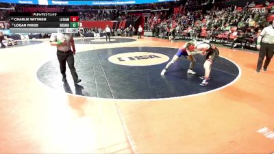 1A 144 lbs Cons. Round 2 - Charlie Wittmer, Warrensburg (W.-Latham) vs Logan Riggs, Roxana