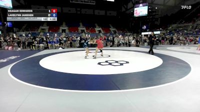 130 lbs Cons. Rd Of 64 - Keagan Edwards, IL vs Lakelynn Janssen, KY