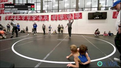 49 lbs Round Of 16 - Silas Boyd, Harrah Little League Wrestling vs Jagger LaBrue, Piedmont