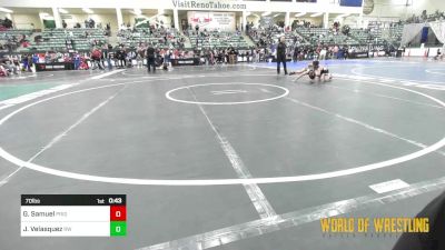 70 lbs Consi Of 4 - GeneGene Samuel, Pride Wrestling vs Jeremiah Velasquez, RedWave Wrestling