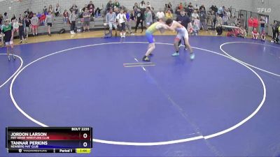 138 lbs Cons. Round 3 - Jordon Larson, Mat Sense Wrestling Club vs Tannar Perkins, Newberg Mat Club