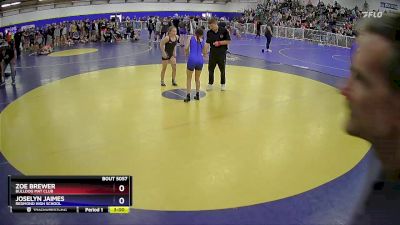 110 lbs Cons. Semi - Zoe Brewer, Bulldog Mat Club vs Joselyn Jaimes, Redmond High School