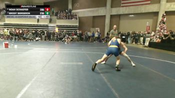 133 Championship Bracket Cons. Round 7 - Noah Schaefer, Zumbrota-Mazeppa vs Brody Bergeron, STMA