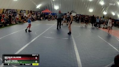 80 lbs Round 5 (6 Team) - Brynlee Gilmore, WEG3 vs Blaize Crowl, Michigan Gold Pitbulls