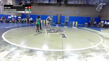 130lbs Champ. Round 1 - Anaya Buckner, Redmond (Girls) vs Lily Lux, Hanford (Girls)