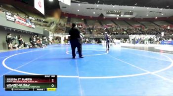 110 lbs Cons. Round 3 - Lailani Castillo, Justin Garza High School Wrestling vs Julissa St. Martin, Woodlake High School Wrestling