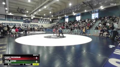 126 lbs Quarterfinal - Casey Peckerar, Great Oak vs Paul Jaimes, Chaparral