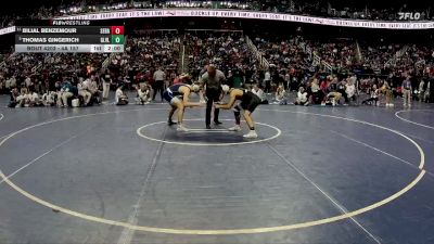 4A 157 lbs Quarterfinal - Thomas Gingerich, Green Level vs Bilial Benzemour, Southeast Raleigh