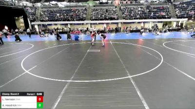 Girls 7th - 8th grade - 95 Champ. Round 2 - Avery Headrick, Sebolt Wrestling Academy vs Lillian Nerison, Iowa