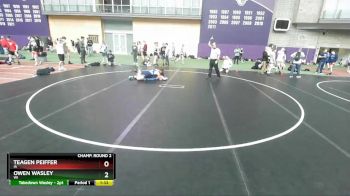 170 lbs Champ. Round 2 - Owen Wasley, WI vs Teagen Peiffer, IA