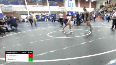 220 lbs 3rd Place Match - Manahoui Ohi, Lakeside vs Jose Zendejas, La Quinta