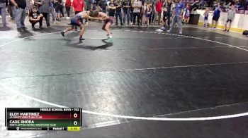 102 lbs Cons. Semi - Cade Rhoda, Fort Lupton Metro Wrestling Club vs Eloy Martinez, La Gente Wrestling Club