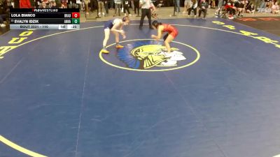110 lbs Champ. Round 3 - Evalyn Idzik, Unattached vs Lola Bianco, Unattached