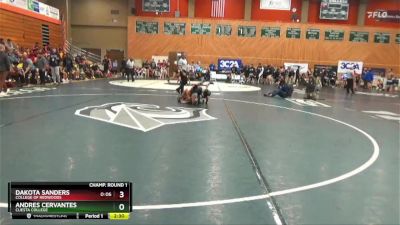 125 lbs Champ. Round 1 - Andres Cervantes, Cuesta College vs Dakota Sanders, College Of Redwoods