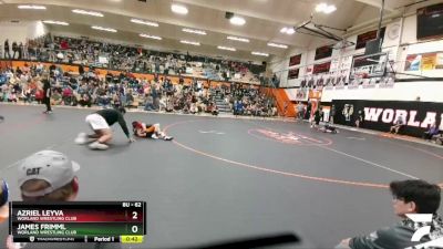 62 lbs Semifinal - James Frimml, Worland Wrestling Club vs Azriel Leyva, Worland Wrestling Club