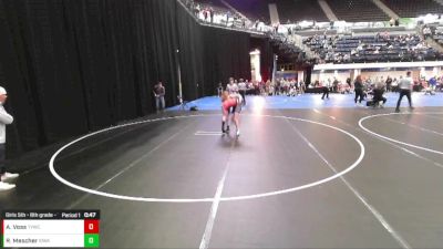 Girls 5th - 6th grade - 107 Champ. Round 1 - Adeline Voss, Team Valley Wrestling Club vs Reese Mescher, Iowa