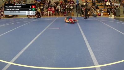102 lbs Champ. Round 1 - Jayce LeClaire, De Pere Youth vs Kalvin Simonson, Redwood Valley