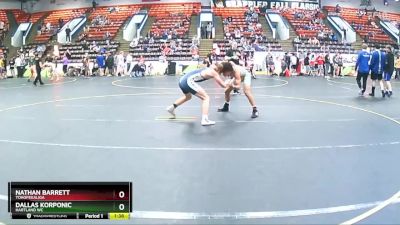 145 lbs Champ. Round 3 - Nathan Barrett, Tohopekaliga vs Dallas Korponic, Hartland WC