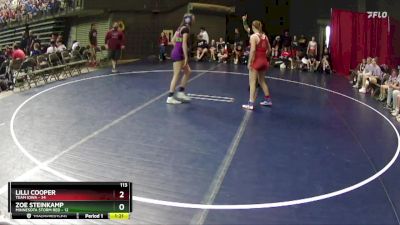 113 lbs Quarterfinals (8 Team) - Zoe Steinkamp, Minnesota Storm Red vs Lilli Cooper, Team Iowa