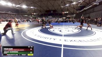 85 lbs Cons. Semi - Titus Kjar, Liberty Warriors Wrestling Academy vs Kenzo Guerrero, NWWC