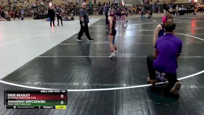 65 lbs Cons. Semi - Dixie Beasley, Blackman Wrestling Club vs Savannah Gryczewski, Wave Wrestling Club