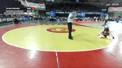 Boys 2A 157 lbs Cons. Round 4 - Marcellus Arevalo, Woodland vs Alijah Rhoades, Rogers (Spokane)