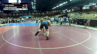 215 lbs Champ. Round 2 - TOBY HORNER, Palm Harbor University vs Kade Hawthorne, North Hall