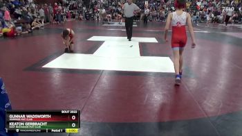 J-14 lbs Quarterfinal - Gunnar Wadsworth, Warrior Mat Club vs Keaton Gerbracht, East Buchanan Mat Club