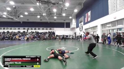 113 lbs Cons. Round 3 - Aaron Sandoval Mendoza, Anaheim vs Gerardo Tellez, LB Poly