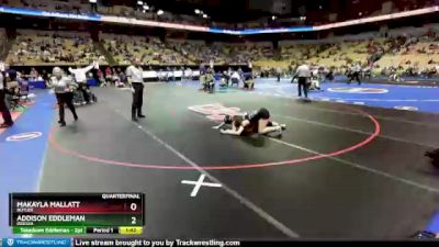 110 Class 1 lbs Quarterfinal - Makayla Mallatt, Butler vs Addison Eddleman, Odessa