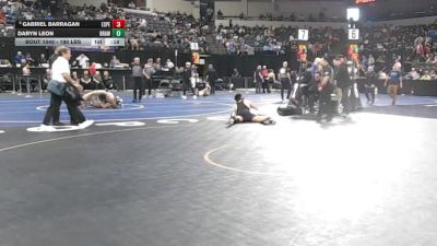 190 lbs Consi Of 8 #2 - Gabriel Barragan, Esperanza (SS) vs Daryn Leon, Brawley (SD)