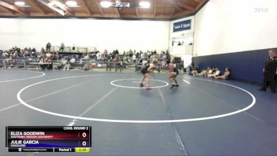 138 lbs Cons. Round 2 - Eliza Goodwin, Southern Oregon University vs Julie Garcia, Vanguard