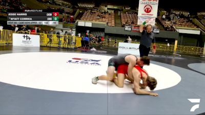 Cadet Boys Upper - 157 lbs Cons. Round 4 - Jesse Harris, Chico High School Wrestling vs Wyatt Corriea, Liberty Ranch High School Wrestling