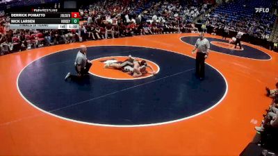 215 lbs Finals (8 Team) - Derrick Pomatto, Joliet (Catholic Academy) vs Nick Larsen, Arlington Heights (Hersey)