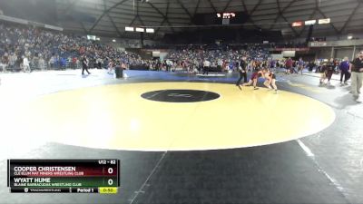 82 lbs Cons. Round 4 - Cooper Christensen, Cle Elum Mat Miners Wrestling Club vs Wyatt Hume, Blaine Barracudas Wrestling Club