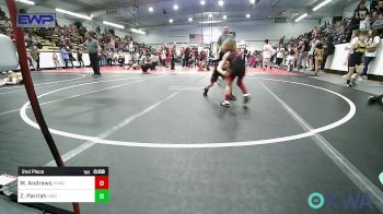 38-40 lbs 2nd Place - Maculey Andrews, Hilldale Youth Wrestling Club vs Zeke Parrish, Claremore Wrestling Club