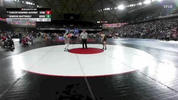 Boys 2A 138 lbs Champ. Round 1 - Simeon Mattingly, West Valley (Spokane) vs CARLOS RAMIREZ ALVAREZ, Franklin Pierce