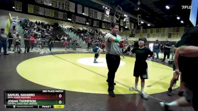 108 lbs 3rd Place Match - Samuel Navarro, Vista Junior Panthers vs Josiah Thompson, Central Coast Most Wanted