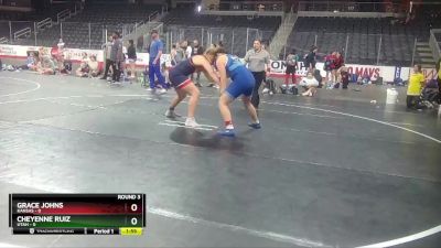 W 180 lbs Round 3 (3 Team) - Cheyenne Ruiz, Utah vs Grace Johns, Kansas