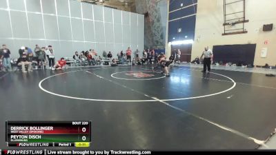 120 lbs Cons. Round 2 - Derrick Bollinger, West Valley (Spokane) vs Peyton Disch, Ellensburg