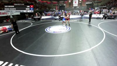 207 lbs Zoe Brodin, LAWA - Los Angles Wrestling Association vs Diana Duarte, SDIKWA - San Diego-Imperial Kids Wrestling Association