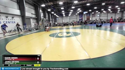 115 lbs Rd# 4- 2:00pm Friday Final Pool - James Sievers, Minion Green vs Gavin Green, M2TC Blue