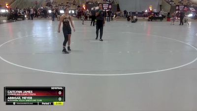 125 lbs Semifinal - Caitlynn James, Cumberland County Youth vs Abbigail Meyer, Buckhorn Youth Wrestling Club