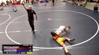 119 lbs Cons. Semi - Rocco Iallonardo, Hastings Wrestling Club vs Jameson Priebe, MN Elite Wrestling Club