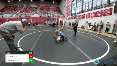 52 lbs Consolation - Canyon Jones, Tecumseh Takedown Club vs Bayler Robinson, Division Bell Wrestling