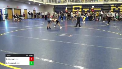 74 lbs Consy 2 - Brock Horwatt, Kiski Area vs Connor Truesdell, North Allegheny