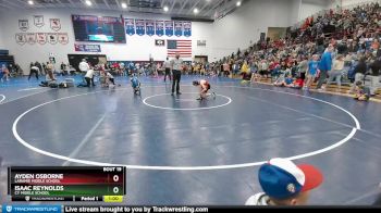 85 lbs Champ. Round 1 - Ayden Osborne, Laramie Middle School vs Isaac Reynolds, CY Middle School